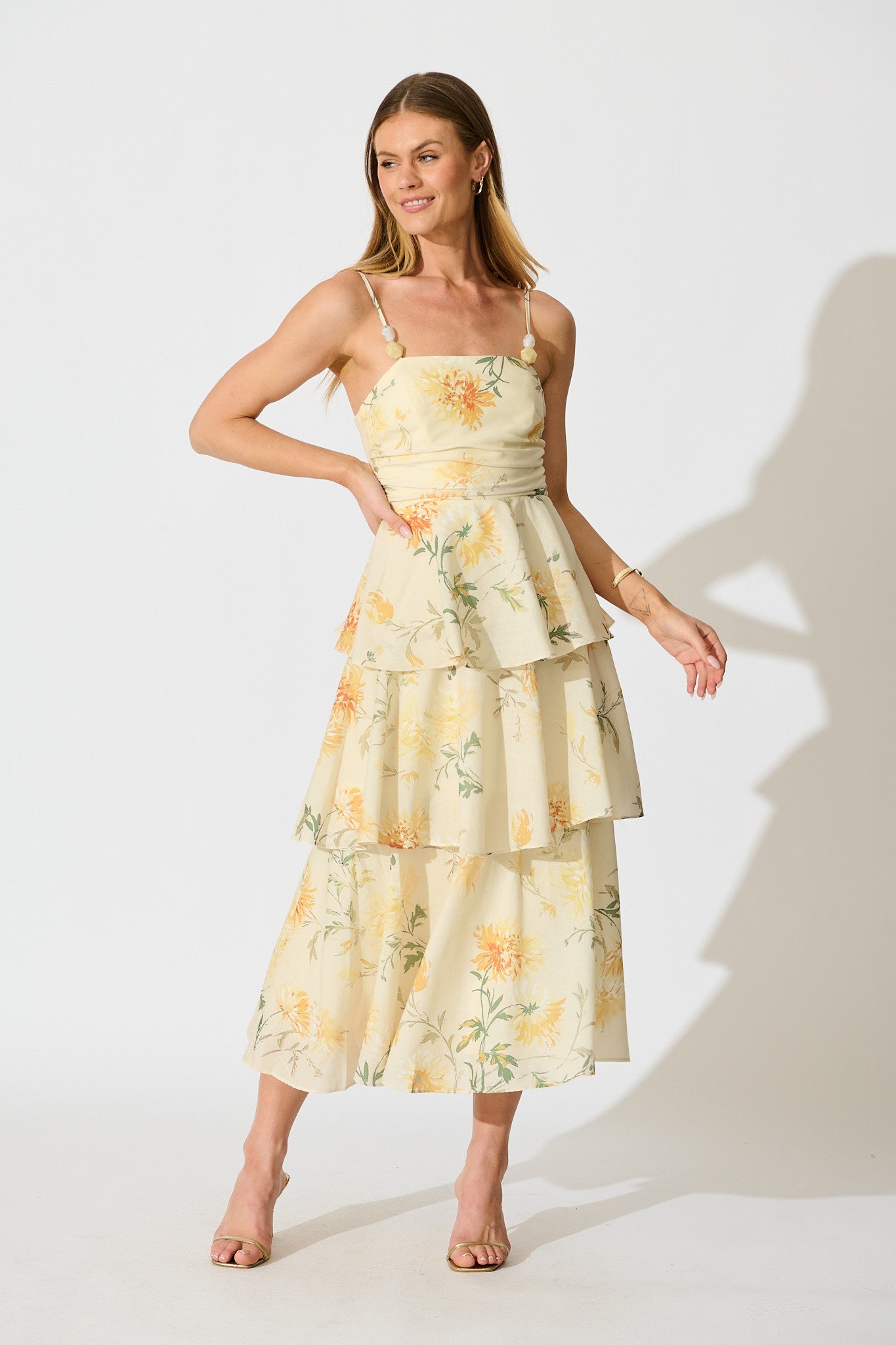 Lumiya Maxi Dress in Yellow Floral