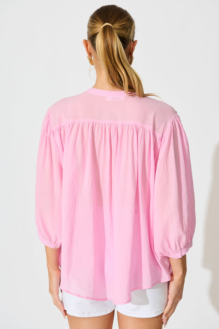 Riva Top in Pink Cotton back
