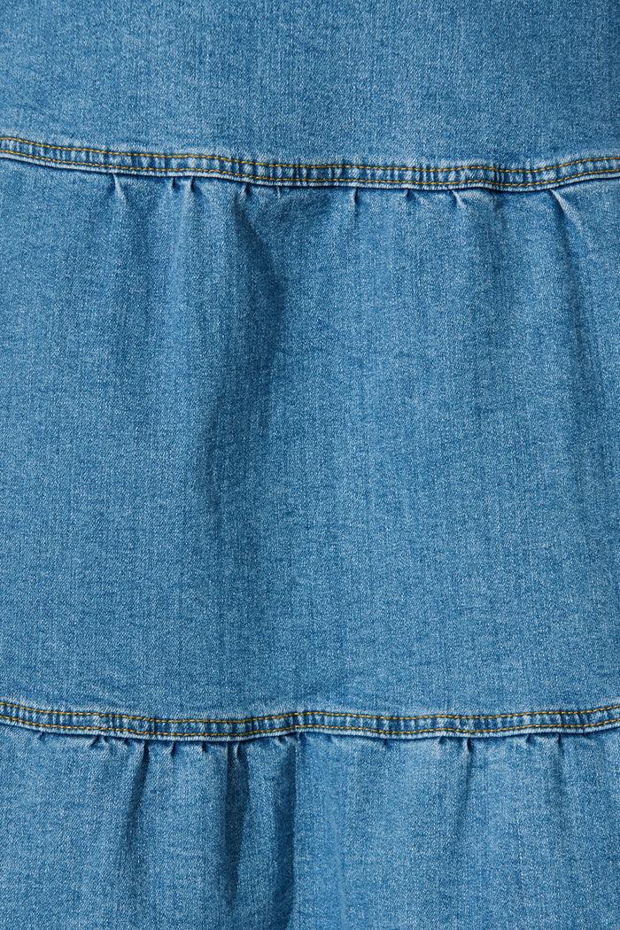 Marlon Maxi Denim Skirt in Blue fabric