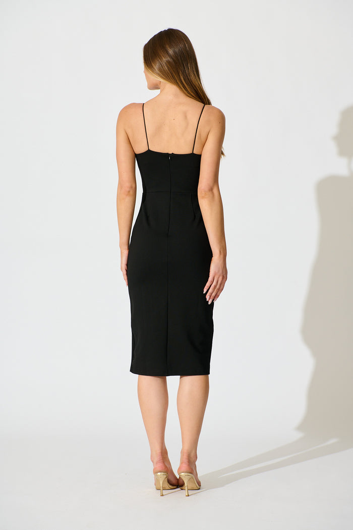 Zatana Midi Dress In Black back
