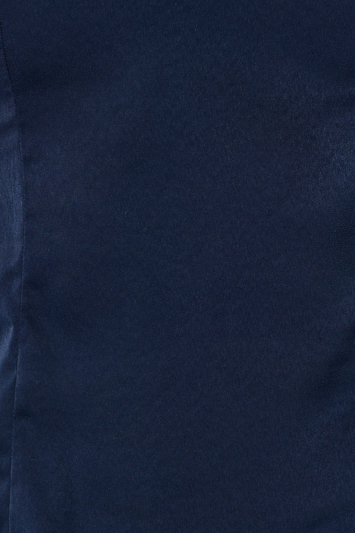 Haven Top in Navy Satin fabric