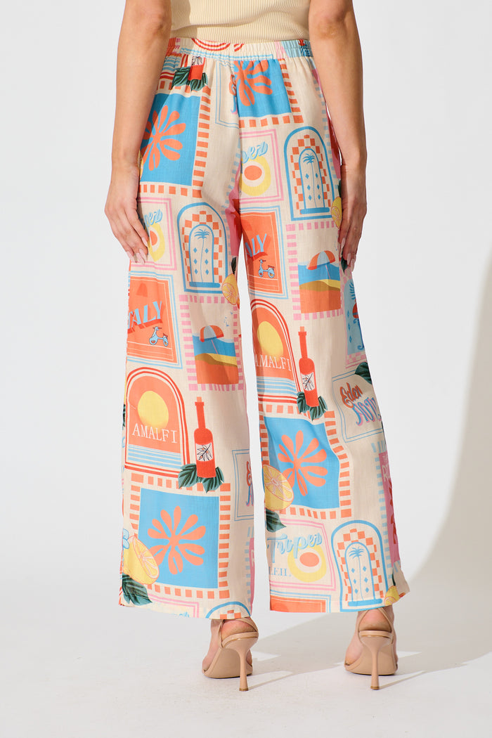 Tindra Pant in Multi Patchwork Lemon Print back