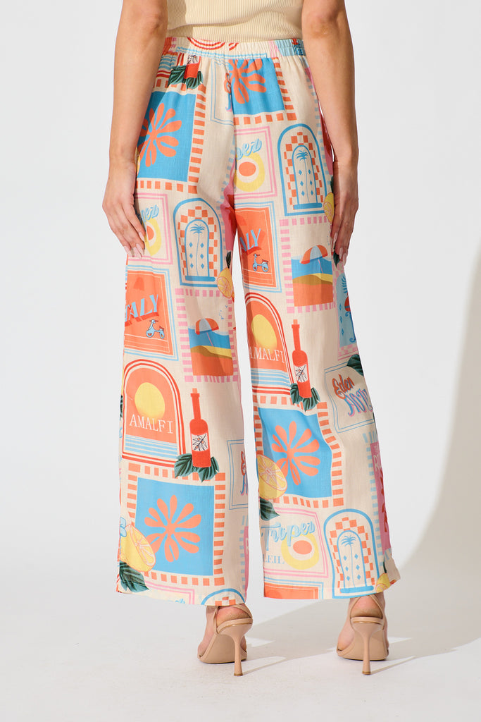 Tindra Pant in Multi Patchwork Lemon Print back