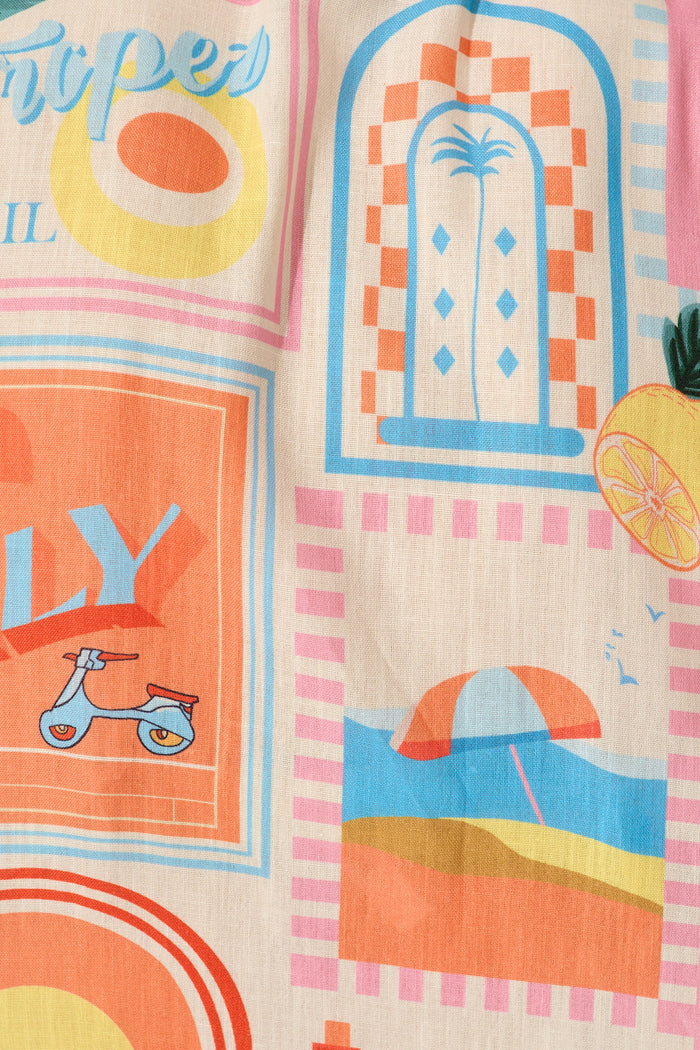 Iridessa Shirt in Multi Patchwork Lemon Print fabric