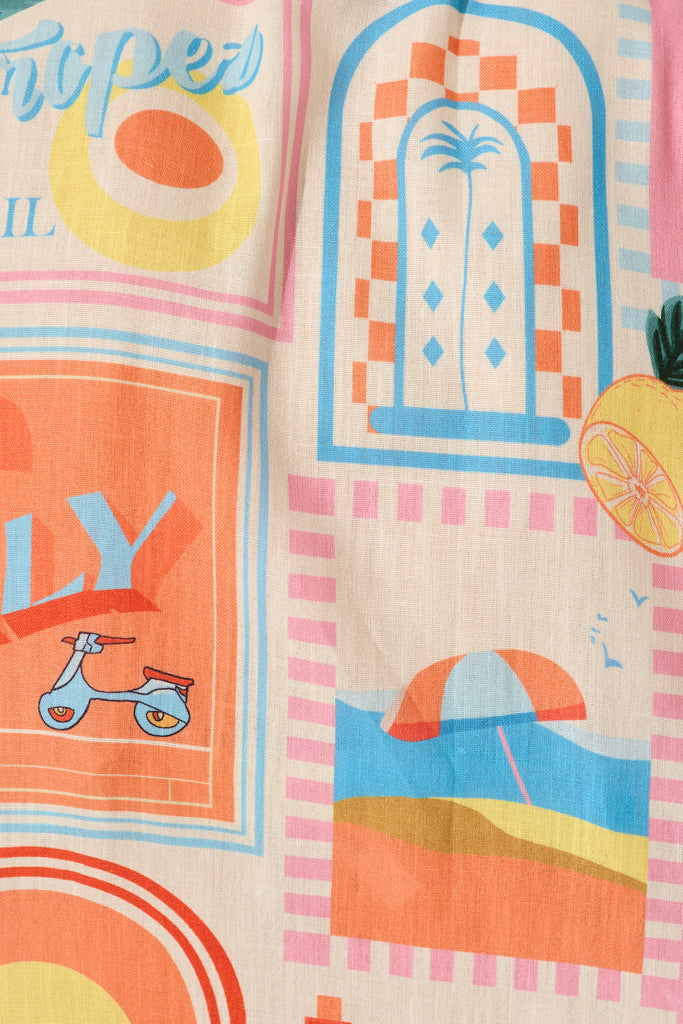 Iridessa Shirt in Multi Patchwork Lemon Print fabric