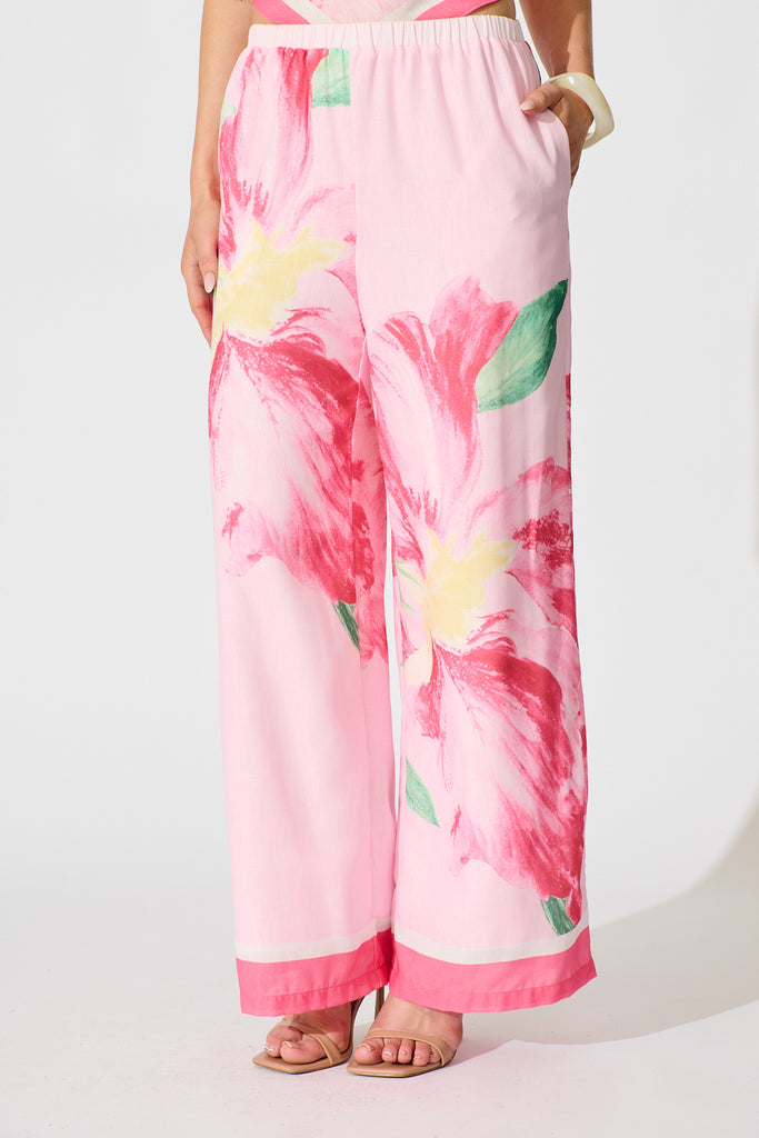 Isolde Pant in Pink Floral front