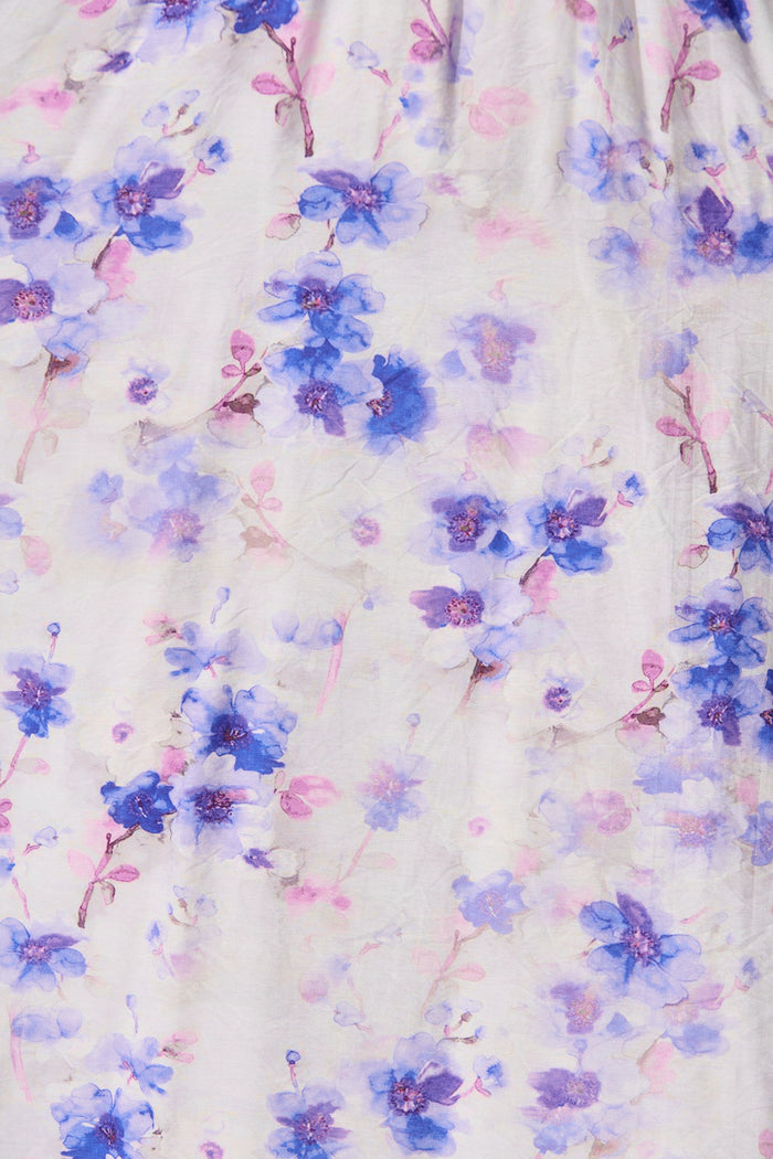 Kendia Halterneck Maxi Dress in Multi Blue Floral fabric