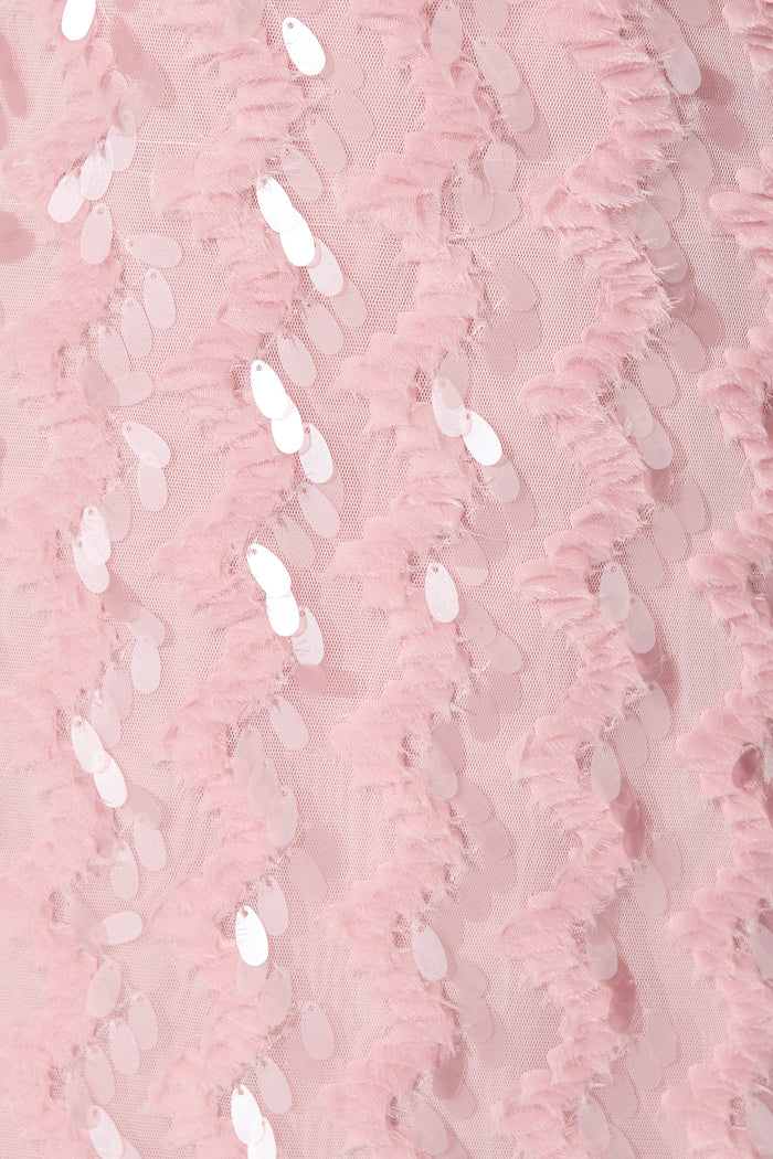 After Hours Dress in Pink Sequin fabric