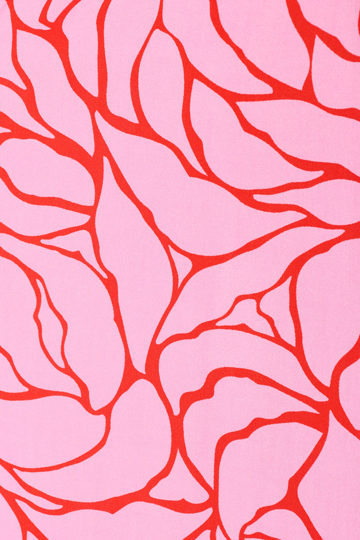 Melody Midi Dress in in Pink Geometric Print fabric