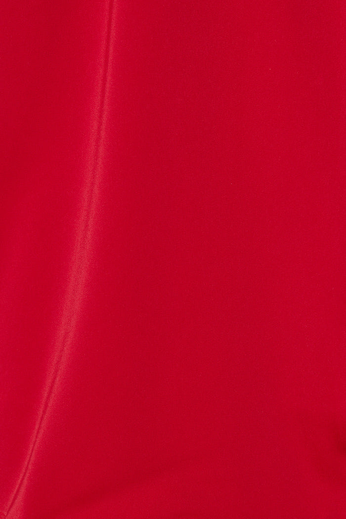 Trena Shirt in Red Satin fabric