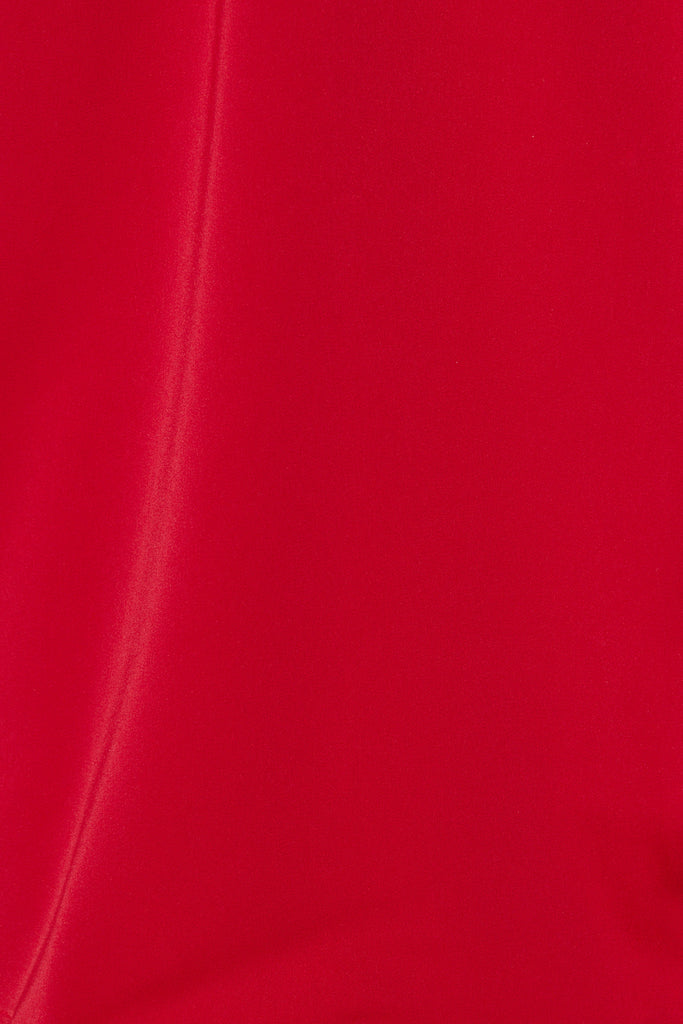 Trena Shirt in Red Satin fabric