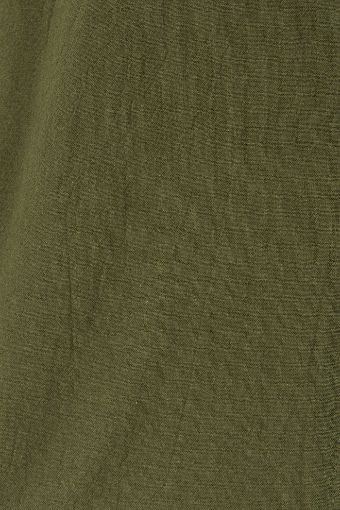 Lombard Top in Khaki Cotton Linen fabric