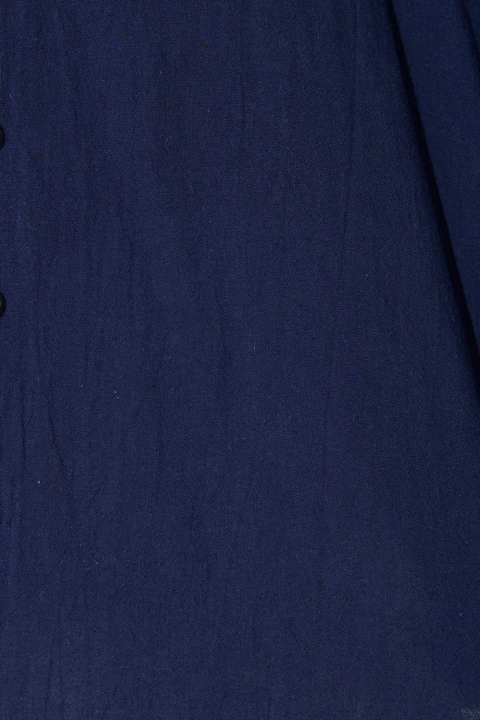 Lombard Top in Navy Cotton Linen fabric