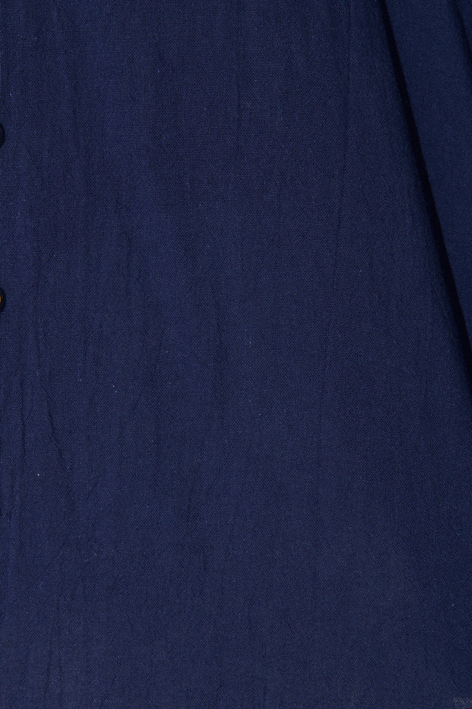 Lombard Top in Navy Cotton Linen fabric