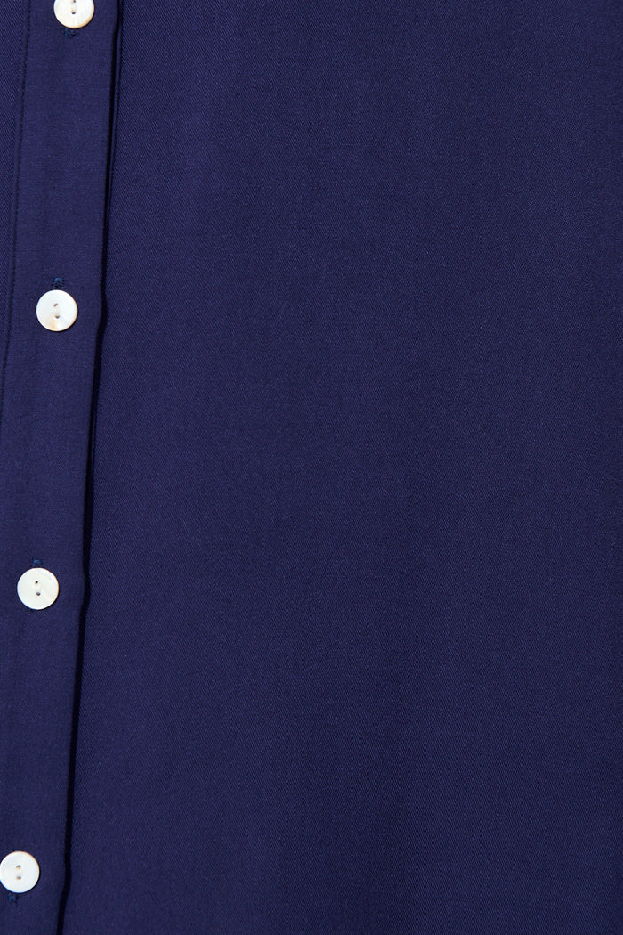 Silvena Midi Shirt Dress in Navy fabric