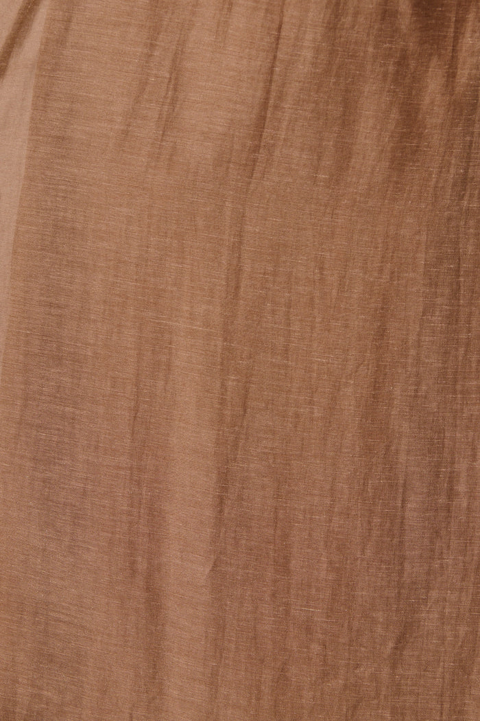 Silla Midi Dress in Brown Linen Blend fabric