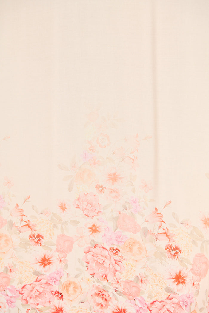 Dusky Petals Maxi Sundress in Pink with Floral Print fabric