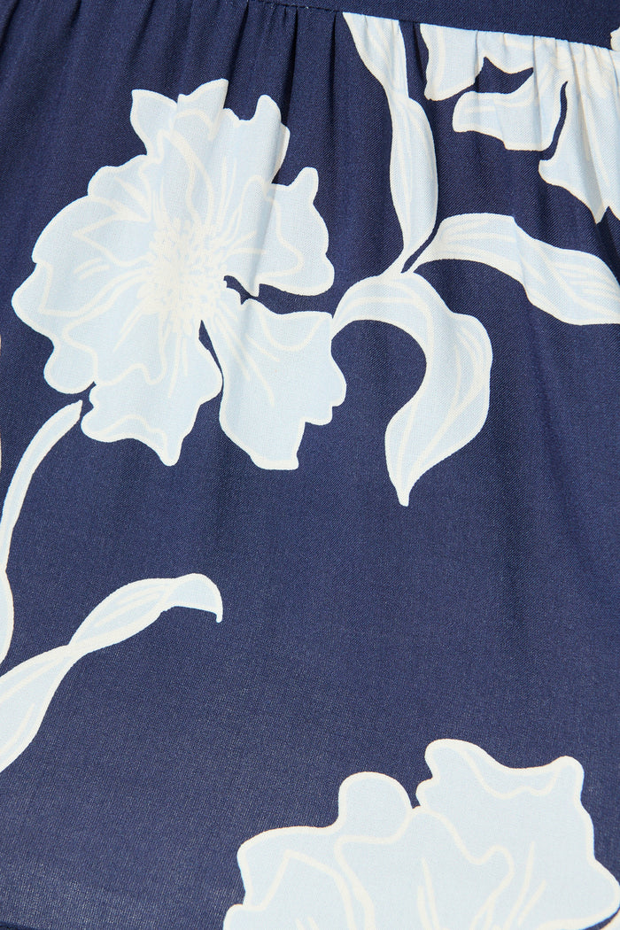 Enchanted Blooms Cami Top in Navy with Blue Floral fabric