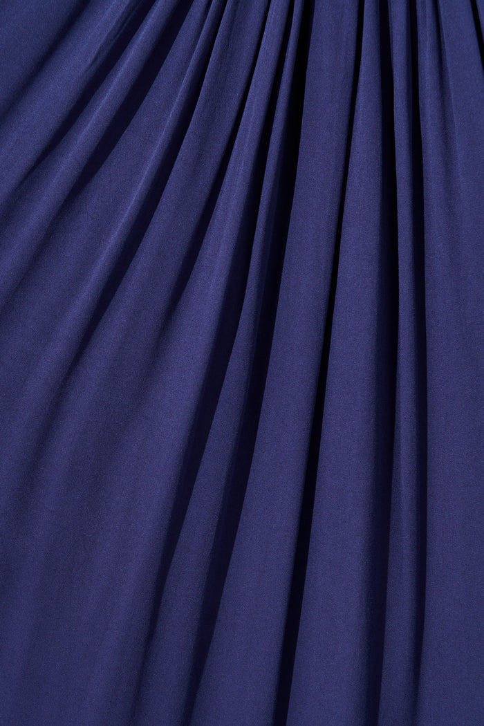 Flore Midi Smock Dress in Navy fabric