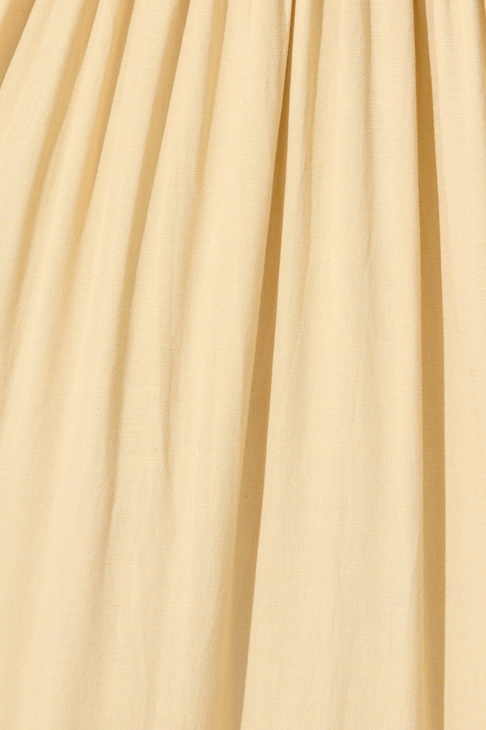 Talowe Maxi Sundress in Black and Beige Linen Blend fabric