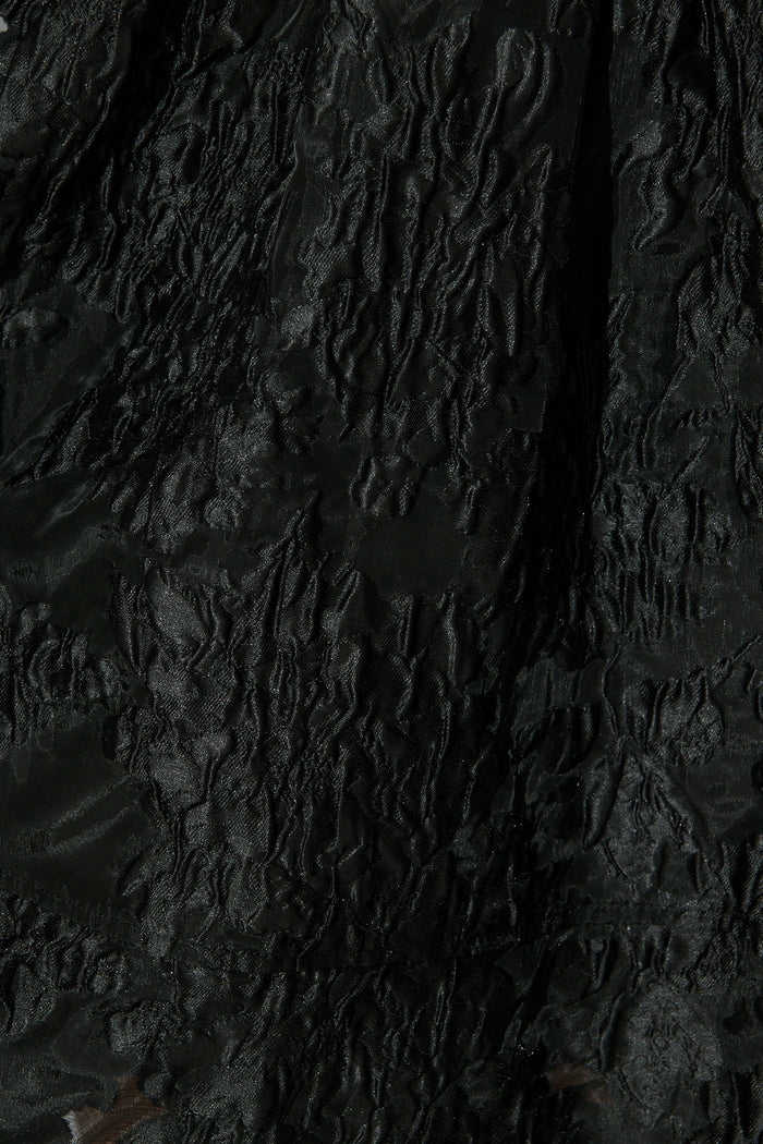 Paris Dreamer Dress in Black Floral Organza Jacquard fabric