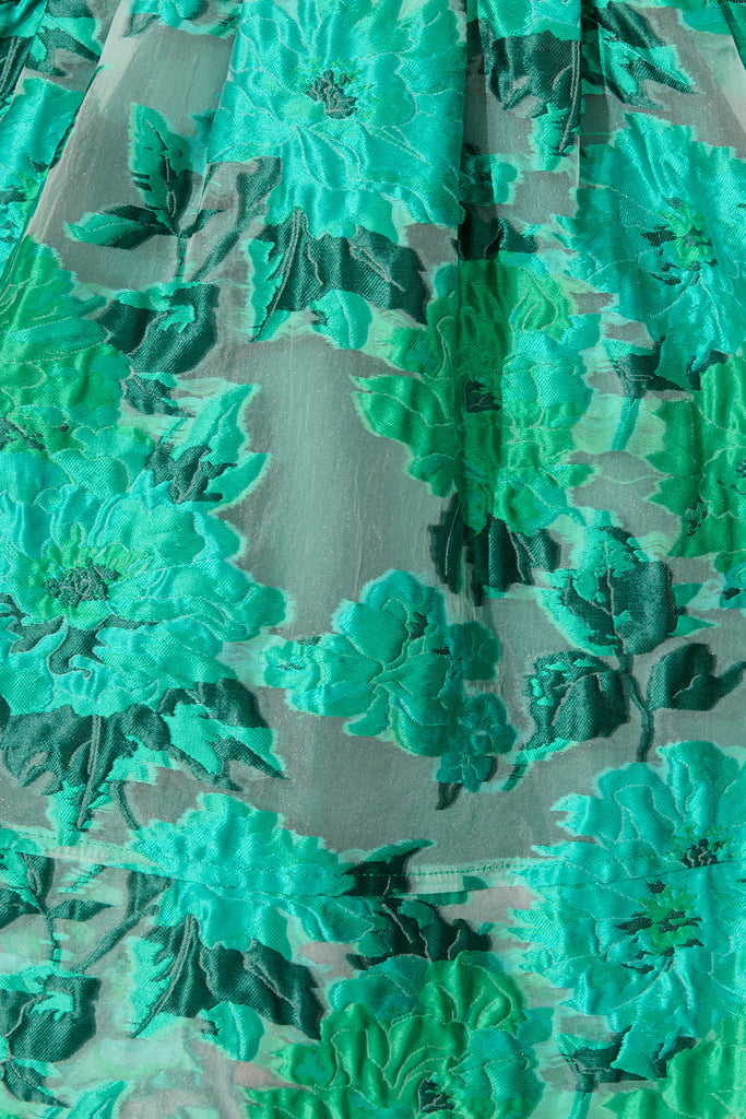 Paris Dreamer Dress in In Jade Green Organza Jacquard fabric