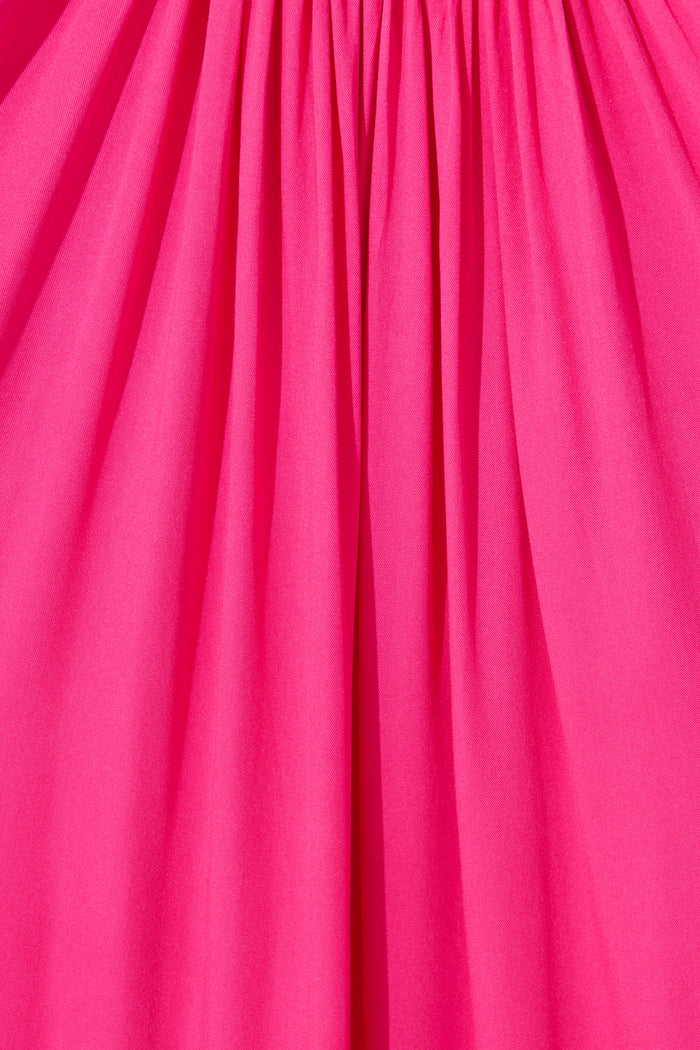 Flore Midi Smock Dress in Pink fabric