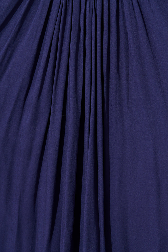 Elsey Smock Dress In Navy fabric