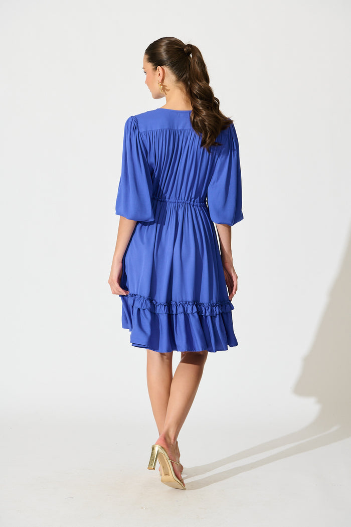 Lotty Dress in Cobalt Blue back