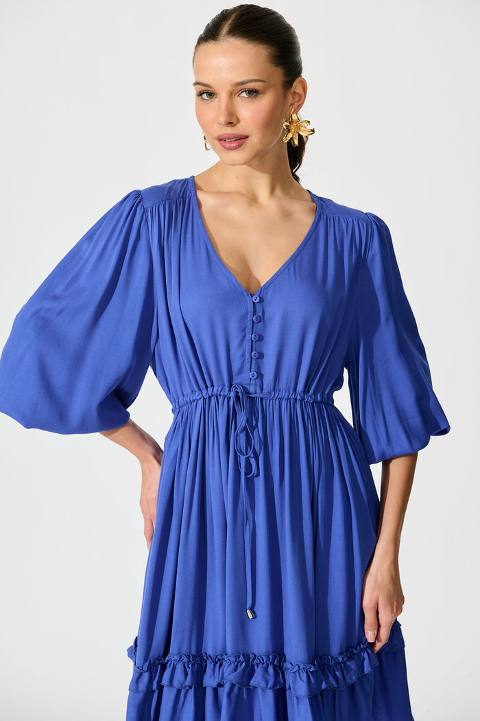 Lotty Dress in Cobalt Blue front