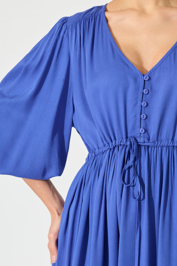 Lotty Dress in Cobalt Blue detail
