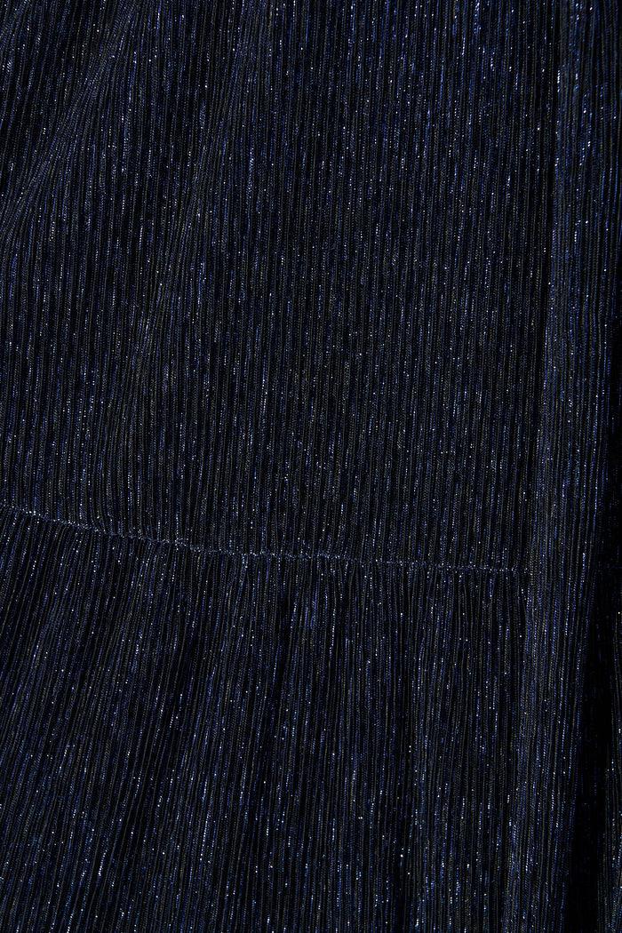 Glisten Dress in Navy Lurex Chiffon fabric