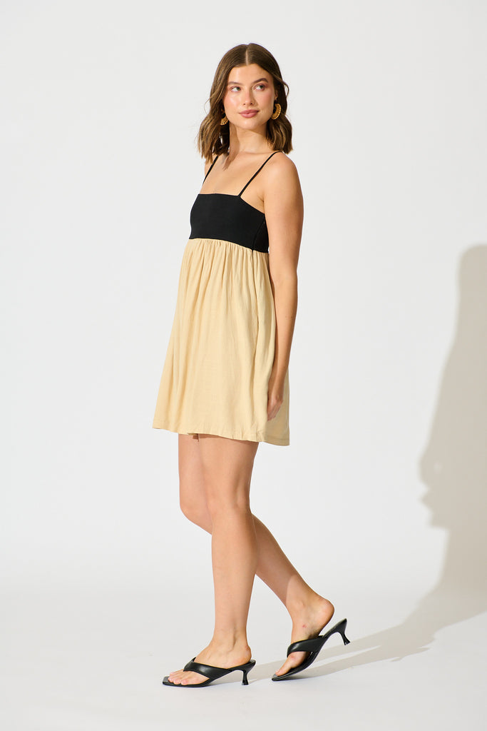 Janiya Sundress in Black and Beige side