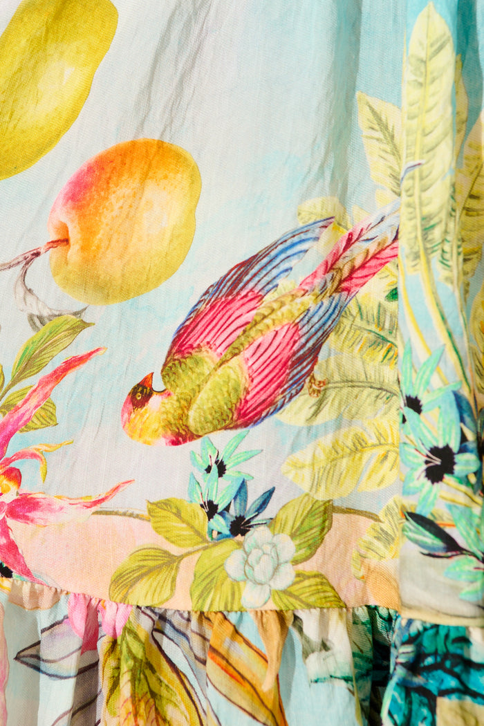 Whimsical Charm Smock Dress in Multi Tropical Floral Print fabric