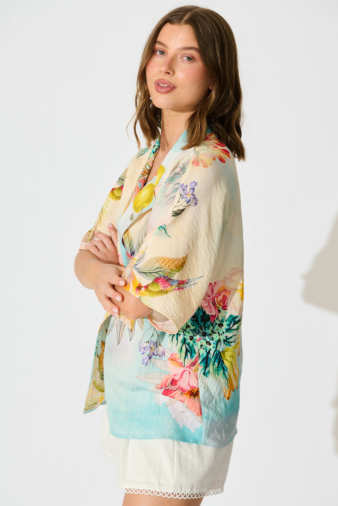Lush Style Shirt in Multi Tropical Floral Print side