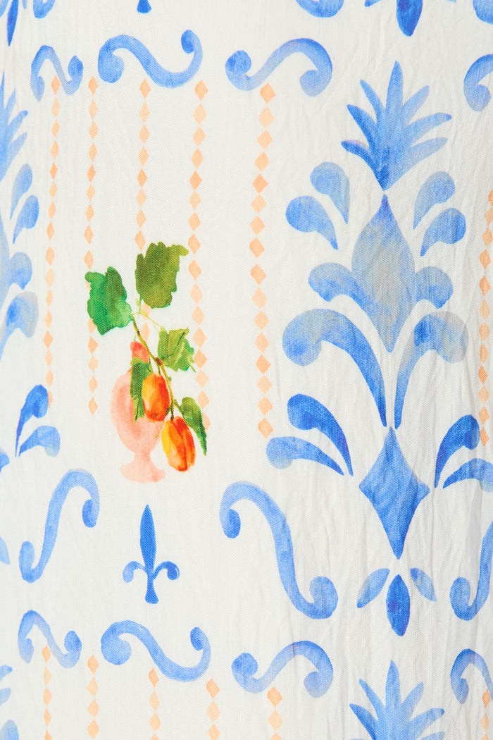 Romeo Pant in Multi Fruit Border Print fabric