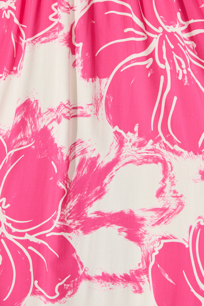Raelle Maxi Dress in Pink and White Floral fabric