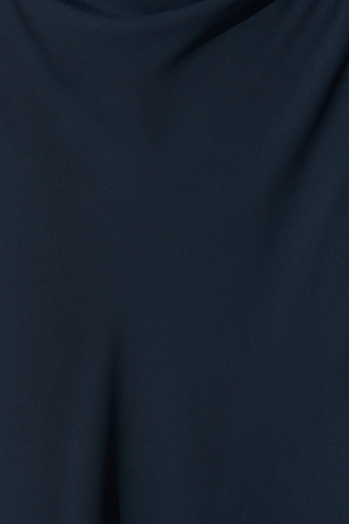 Marielle Off Shoulder Maxi Dress in Navy Chiffon fabric