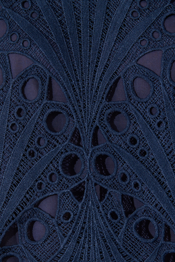 Bel Air Top in Navy Lace fabric