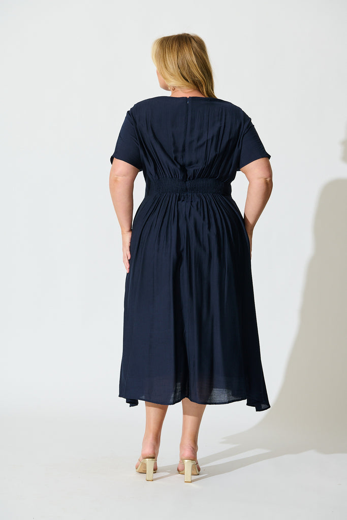 Elegance Echo Maxi Dress in Navy back