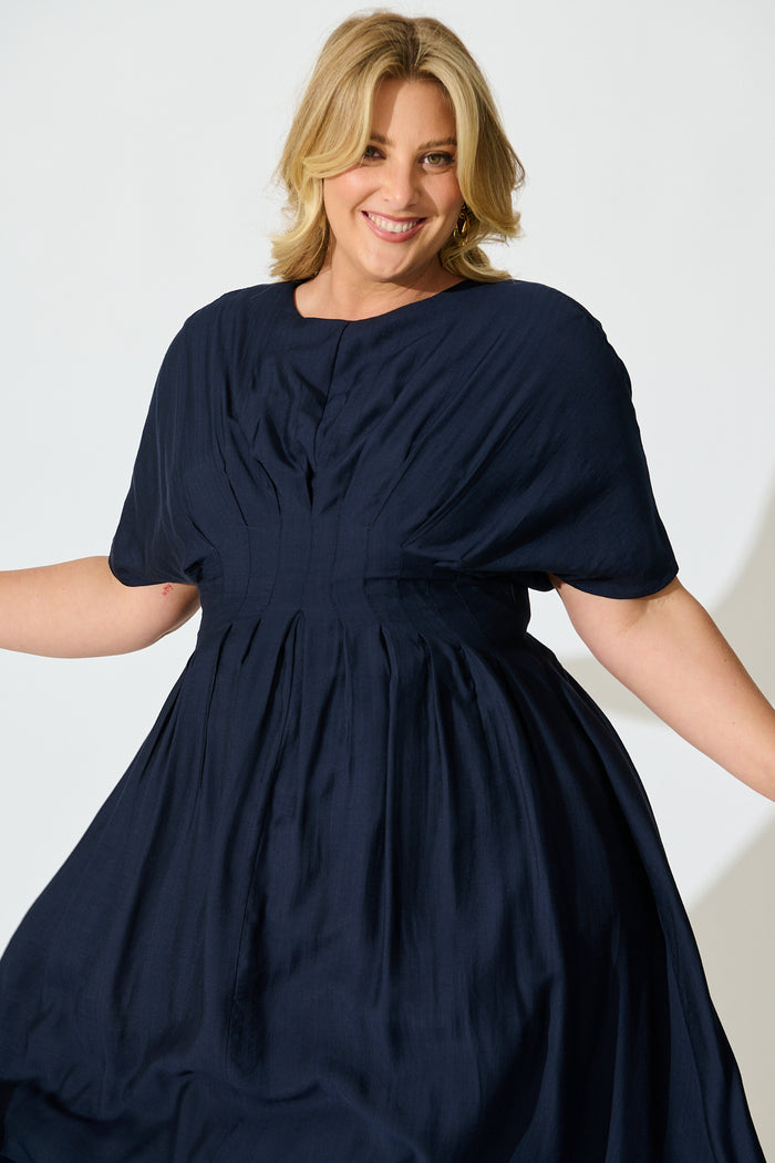 Elegance Echo Maxi Dress in Navy front