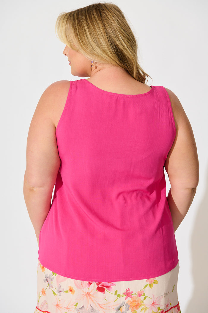 Genova Top in Hot Pink back