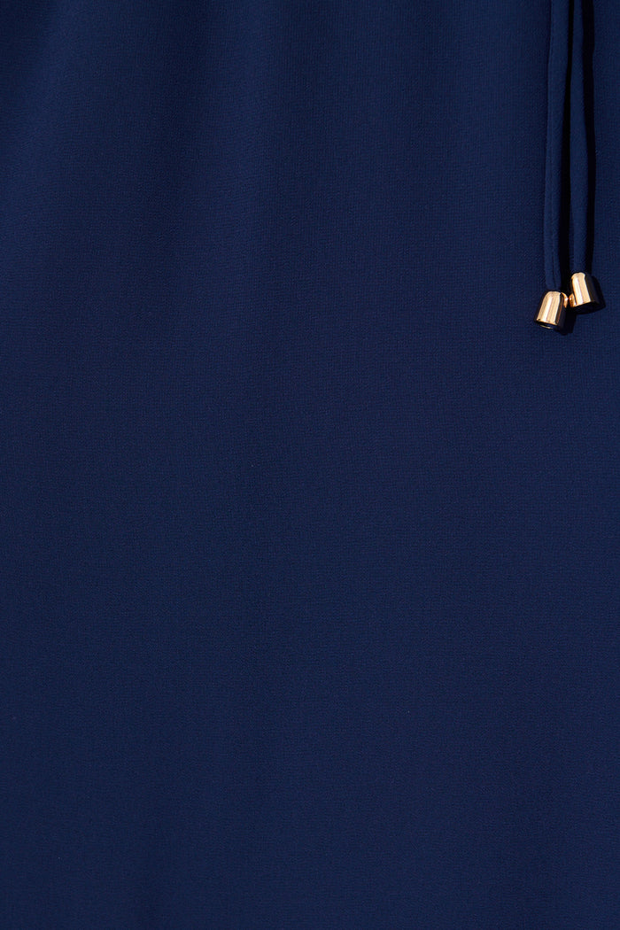 Executive Ease Maxi Dress in Navy Chiffon fabric