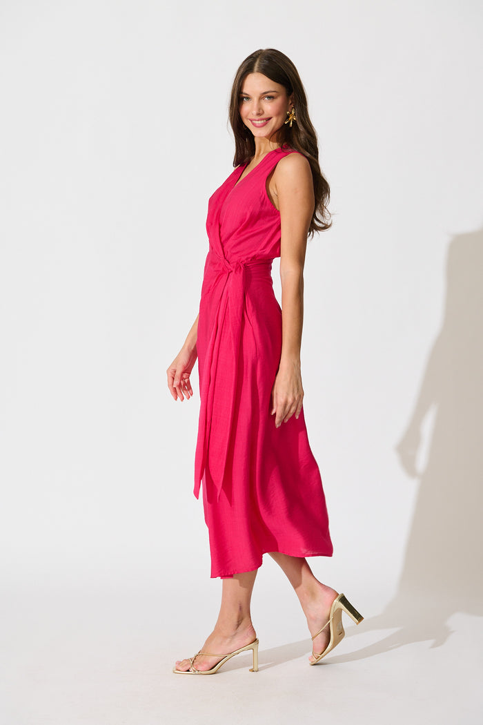 Luz Maxi Wrap Dress in Pink side