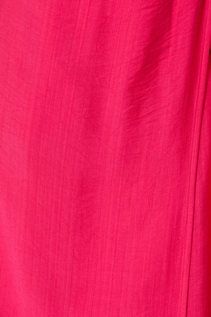 Luz Maxi Wrap Dress in Pink fabric