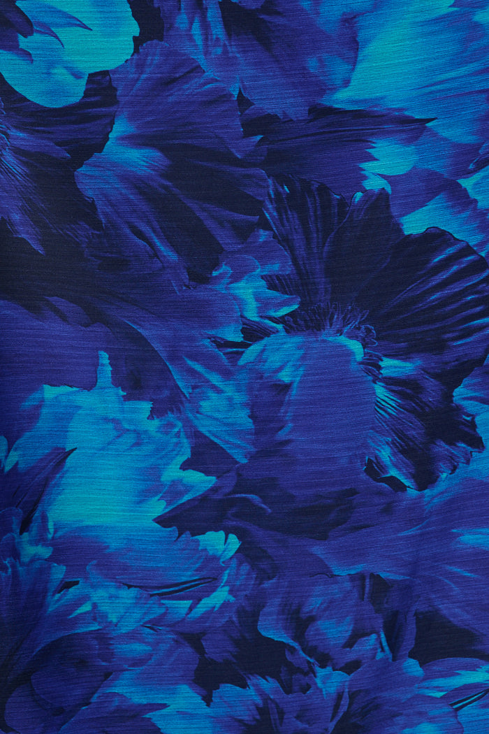 Whisper Lily Maxi Dress in Blue Watercolour Chiffon fabric