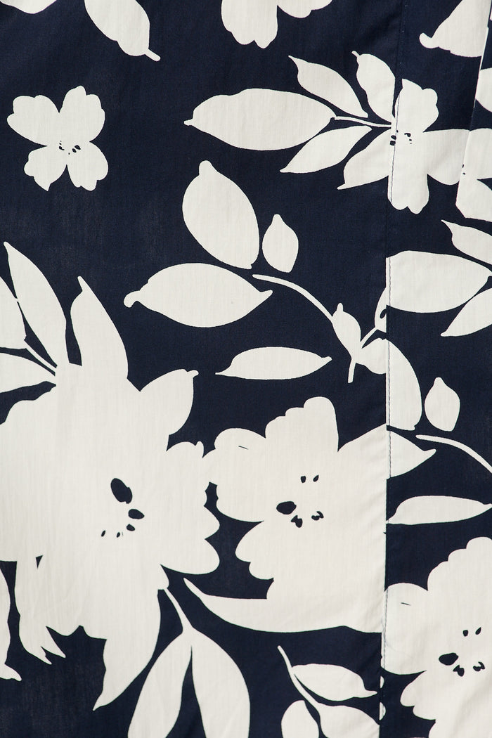 Willow Sky Midi Dress in Navy Floral Cotton Poplin fabric