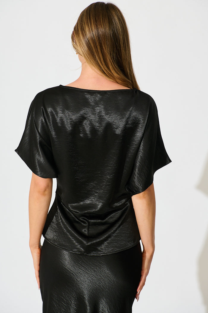 Satin Serenade Top in Black back