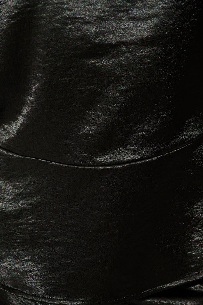 Satin Serenade Top in Black fabric