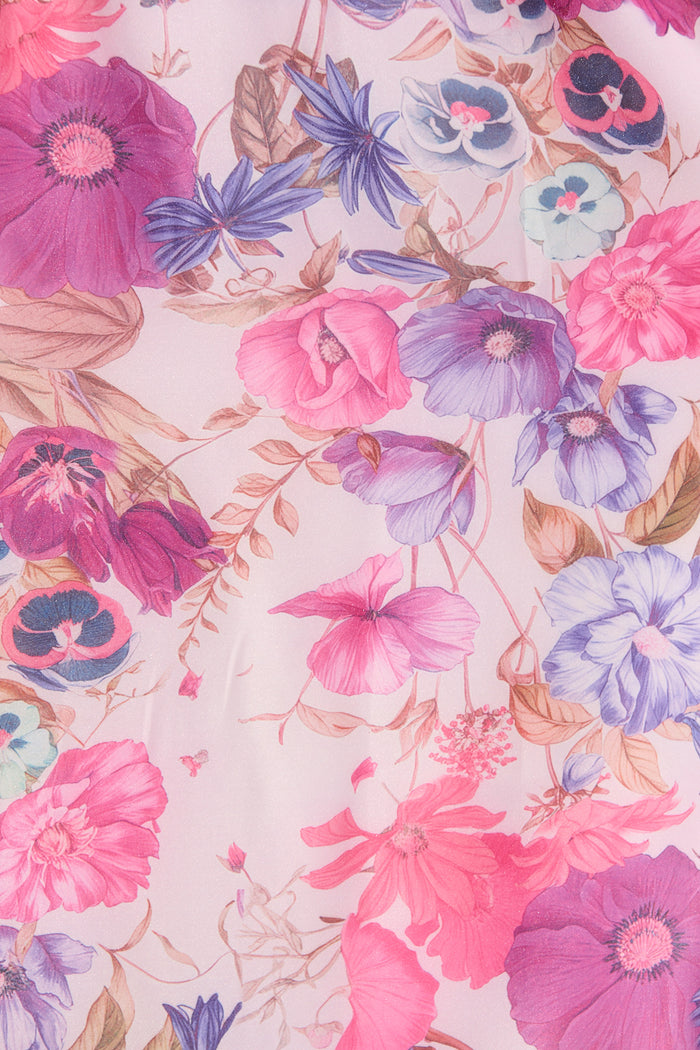 Lavish Luxe Maxi Skirt in Purple Floral Organza fabric